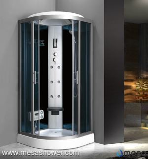 Koupelnové sprchové stánky se sedacími a nožními masážemi
