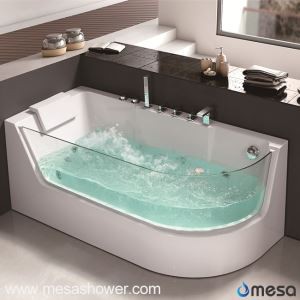 Corner Jetted Whirlpool Masáž Akrylátové sklo Moderní jednoduchý design vana s cenou