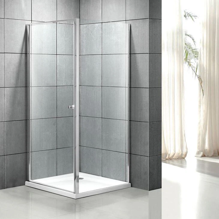 Čtvercový tvar bezrámové sprchové skříně s otočnými dveřmi