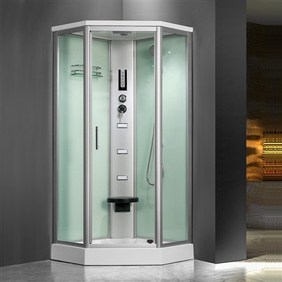 Rohová masážní sprchová masáž se sedací a zadní masáží MER-003-CF-2